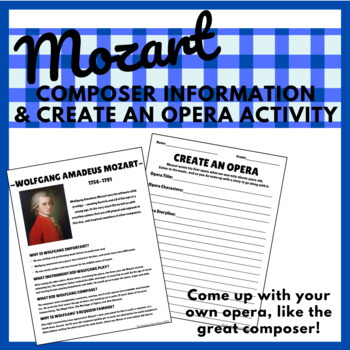 W. A. Mozart- Composer Profile & Create an Opera Activity | TPT