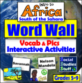 Africa Word Wall with Activity Ideas - Geography, Culture,