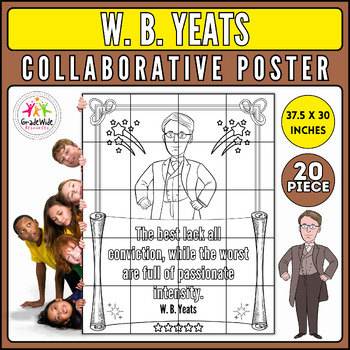 Preview of W. B. Yeats Collaborative Coloring Poster: National Poetry Month Craft