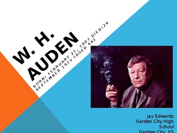 Preview of W. D. Auden - Biography Powerpoint FREE!