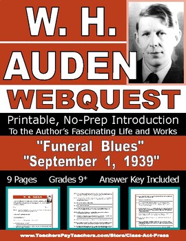 Preview of W. H. AUDEN Webquest | Worksheets | Printables