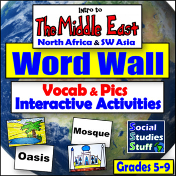 Preview of Middle East Social Studies Vocabulary Word Wall  | SW Asia North Africa