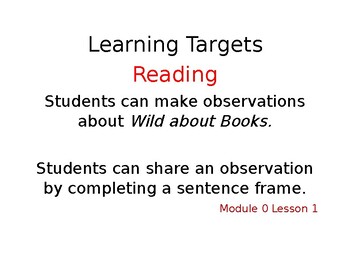 Preview of W&W Grade 2 Module 0 Learning Targets