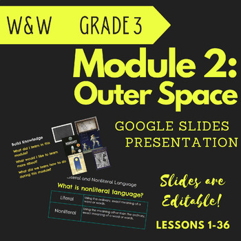 Preview of W&W Grade 3, Module 2 Google Slides Presentation for Lessons 1-36