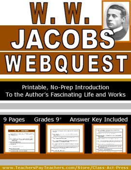 Preview of W. W. JACOBS Webquest | Worksheets | Printables