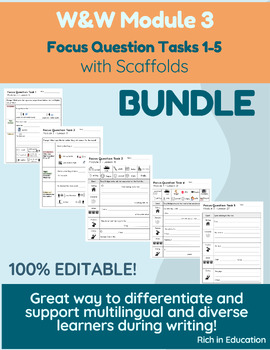 Preview of W&W Module 3 Focus Question Tasks - Writing Support - Grade 2 - 100% EDITABLE