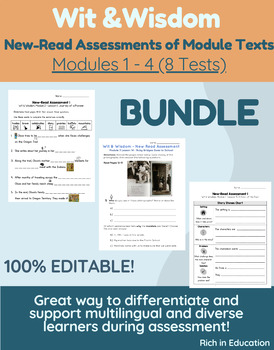 Preview of W&W Modules 1-4 New-Read Assessments Support / Scaffold -Grade 2 - 100% EDITABLE