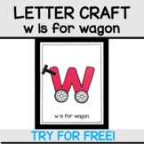 W is for Wagon Letter Craft | Alphabet Letter Crafts for P