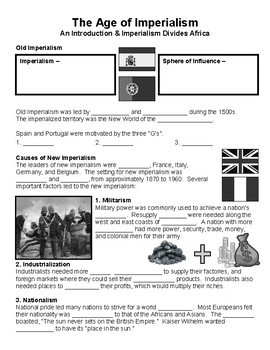 Preview of W27.1 - Imperialists Divide Africa Guided Notes (Blank & Filled-In)