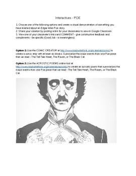 Preview of W8.6 - Edgar Allan Poe Interactives (Comic and Acrostic Poem Generators)