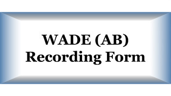 Preview of WADE (AB) Recording Form
