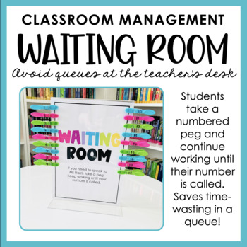 Preview of WAITING ROOM PEG SIGN- CLASSROOM MANAGEMENT RESOURCE