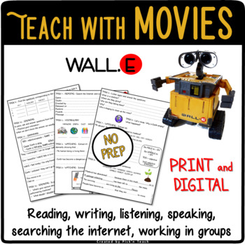 Preview of WALL.E - Movie WS Earth Day, space, pollution, recycling... Print & Digital