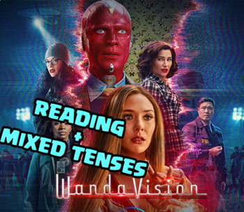 Preview of WANDAVISION READING AND MIXED TENSES WORKSHEET │ MARVEL STUDIOS DISNEY 2021