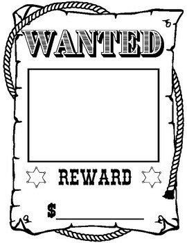 WANTED Poster - Wild West Outlaw! Add Picture & Reward - Western ...