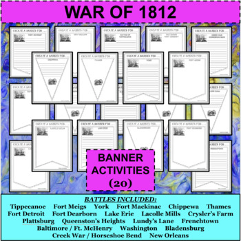 Preview of WAR OF 1812 BATTLES Banner Activities Historical Research