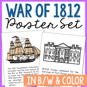 Preview of WAR OF 1812 Posters | Social Studies Bulletin Board Decor | Activity Note Pages