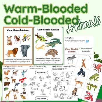 Preview of WARM-Blooded and COLD-Blooded Animals factsheets and activities, G.1-2 Science