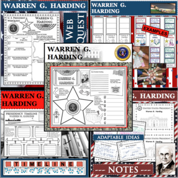 Preview of WARREN G. HARDING U.S. PRESIDENT BUNDLE Research Project Biography