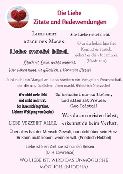 WAS DENKST DU? German Quotes speaking / discussion, love + money, Deutsch