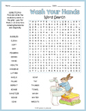 WASHING YOUR HANDS Word Search Puzzle Worksheet Activity