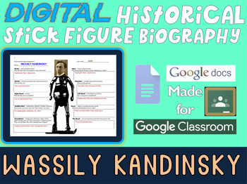 Preview of WASSILY KANDINSKY Digital Historical Stick Figure Biography (MINI BIOS)