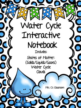 Preview of WATER CYCLE / CLOUDS / MATTER (Solids / Liquids / Gases) Interactive Notebook