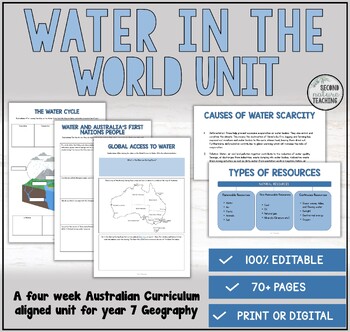 Preview of WATER IN THE WORLD - Year 7 Geography (Aus Curriculum Aligned)