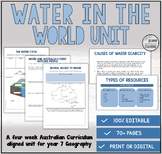 WATER IN THE WORLD - Year 7 Geography (Aus Curriculum Aligned)