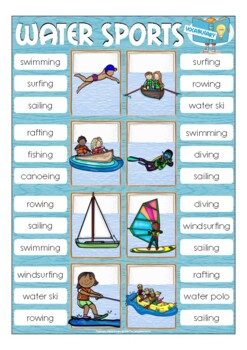 Water Sports in English - Water sport Vocabulary with Pictures 