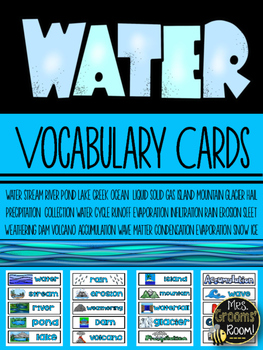 Preview of WATER VOCABULARY CARDS