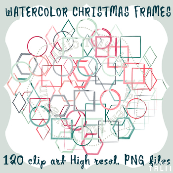 Preview of WATERCOLOR CHRISTMAS FRAMES Clip Art