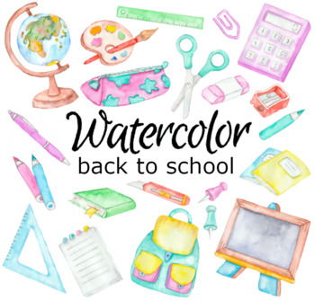 Watercolor Artist Clipart, Painting Clipart, PNG, Back to School