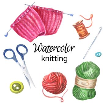 watercolor crochet clip art 16547749 PNG