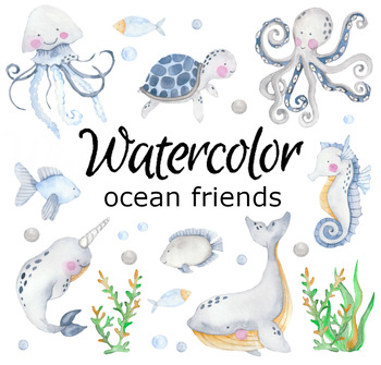 Free commercial use Seashells watercolor clipart sea marine life PNG transparent background marine print