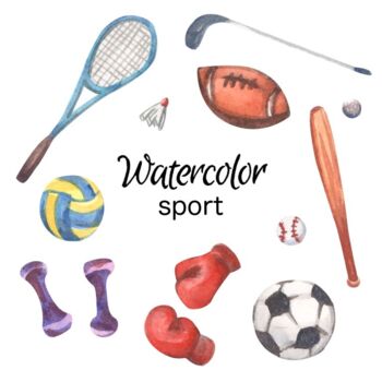 WATERCOLOR CLIPART baseball sport art player game ball coach team net png