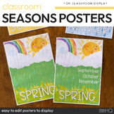WATERCOLOR Editable Seasons Posters