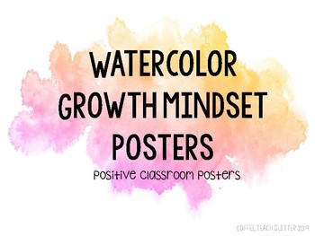 Preview of WATERCOLOR Growth Mindset Posters- Volume 2