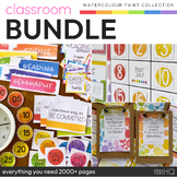 Rainbow Theme Classroom Decor BUNDLE | WATERCOLOR PAINT Co