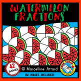 WATERMELON FRACTIONS CLIPART SUMMER FOOD MATH GEOMETRY CLI
