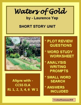 Preview of WATERS of GOLD - Short Story Unit, CCSS ELA Aligned