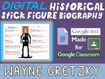 Preview of WAYNE GRETZKY Digital Historical Stick Figure Biography (MINI BIOS)