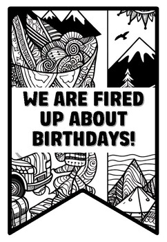 WE ARE FIRED UP ABOUT BIRTHDAYS! Camping Zentangle Coloring Pages