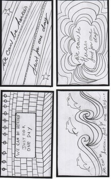 Preview of WE CAN BE HEROES JUST FOR ONE DAY Index Cards for coloring  writing on the back.