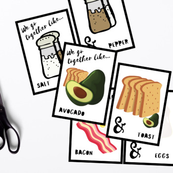 Preview of WE GO TOGETHER LIKE... PARTNER CARDS FOOD THEME (22 PAIRS)