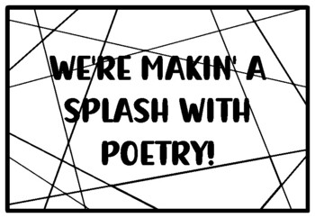 WE'RE MAKIN' A SPLASH WITH POETRY! Poetry Month Activity, Poetry ...