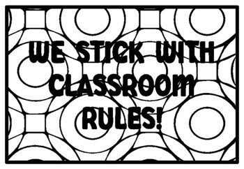 WE STICK WITH CLASSROOM RULES! Cactus, Succulents Quote Coloring Pages