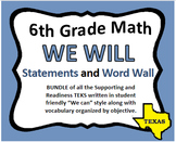 WE WILL 6th Grade Math & Word Wall Bundle