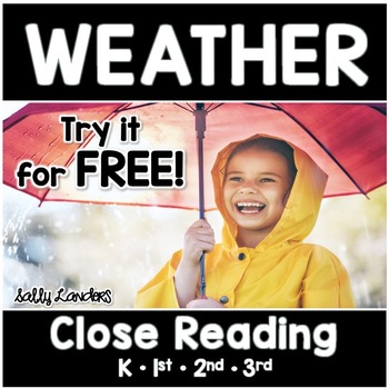 Preview of WEATHER Close Reading - Meteorologist {K, 1st, 2nd & 3rd} FREE GIFT