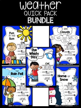 Preview of AT HOME PACKET: WEATHER {ELA & MATH} Quick Pack: PRINT & GO BUNDLE